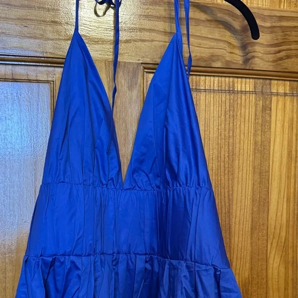 NWT COS Elegant Blue Halter Maxi Dress - Picture 3 of 6